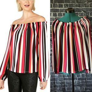INC Striped Off-the-Shoulder Blouse